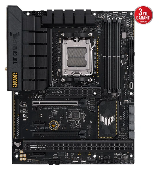 ASUS TUF GAMING B650-PLUS WIFI AMD B650, AM5, DDR5 6400MHz(OC), 3xM.2, USB3.2, WIFI 6+BT, 2.5Gbit LAN, ATX  Anakart ürün görseli 1