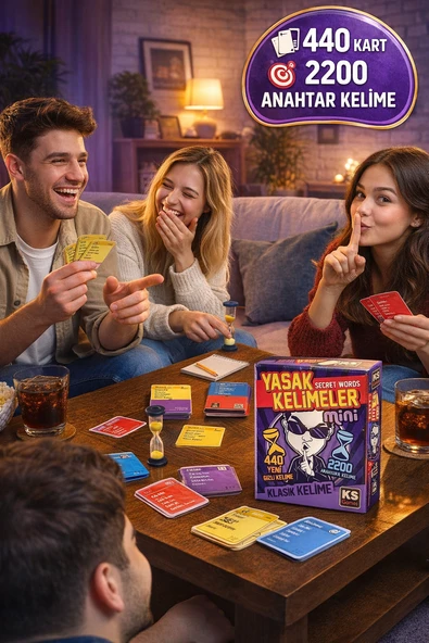 KS Games Mini Yasak Kelimeler Oyunu 440 Kelime 2200 Anahtar Kelime Aile Parti Tabu Oyunu 8+ Yaş ürün görseli 1