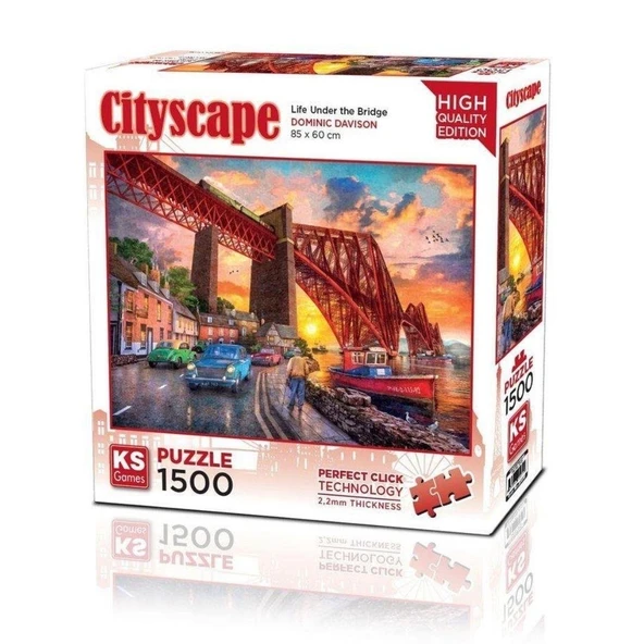 KS Puzzle Forth Bridge At Sunset Puzzle 1500 Parça 22039 ürün görseli 1