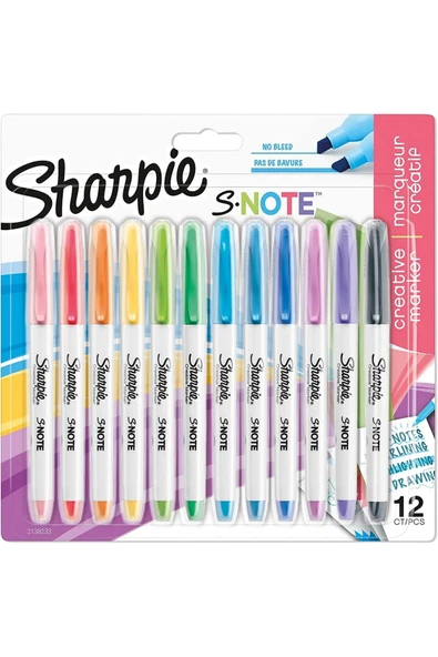 Sharpie S-note 12'li Kalem Tipi Fosforlu Kalem - 2138233 ürün görseli 1