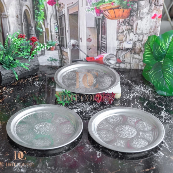 20 cm Servis Sunum Tepsisi 3 ADET 430 Kalite Krom Çelik – Fırına Uygun, Kararma Yapmaz, Meze Kebap Kahve Sunumluk ürün görseli 1