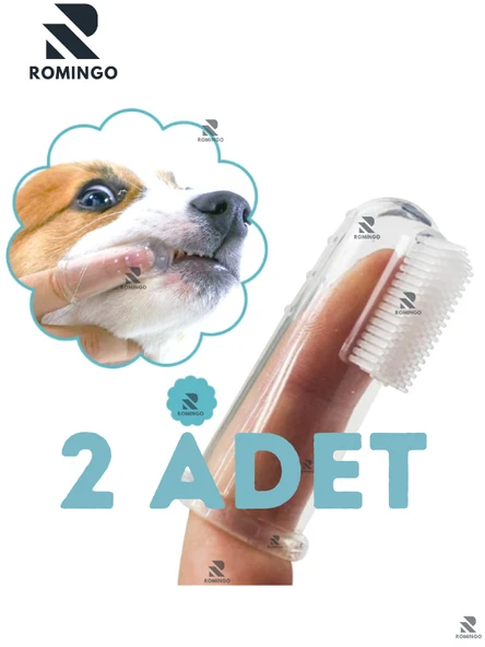 2 Adet Kedi Köpek Parmak Diş Fırçası Silikon Ağız Bakım Medikal BPA Free ürün görseli 1