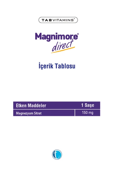 MAGNIMORE MAGNEZYUM DIRECT 30 SAŞE - Resim 2