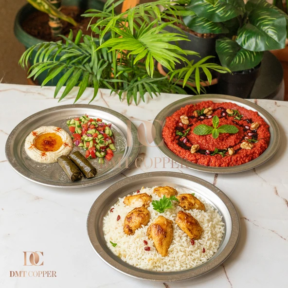 20 cm Servis Sunum Tepsisi 9 ADET 430 Kalite Krom Çelik – Fırına Uygun, Kararma Yapmaz, Meze Kebap Kahve Sunumluk ürün görseli 1