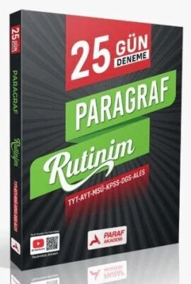 Paraf 25 Gün Deneme Paragraf Rutinim Tyt Ayt Msü Kpss Dgs Ales ürün görseli 1
