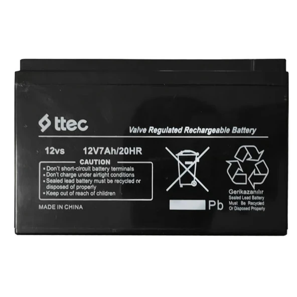 Ttec 12 Volt 7 Amper Ups Aküsü 12VS Serisi Bakımsız Kuru Tip Akü ürün görseli 1