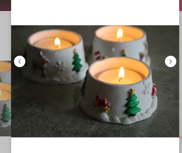 Kış Temalı Mumluk, kış Temalı Tealight Mumluk, Mum Hediyemizdir. ürün görseli 1