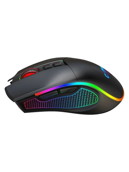 Claws Crossfire Air V1 Siyah RGB Makrolu Şarjlı Optik KabloluKablosuz Oyuncu Mouse ürün görseli 1