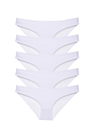 5 adet Süper Eko Set Likralı Kadın Slip Külot Beyaz ürün görseli 1