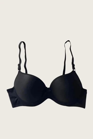 HERŞEYTREND  Mikro Kumaş Push Up Dolgulu Balenli Günlük Tek Destekli Sütyen ürün görseli 1