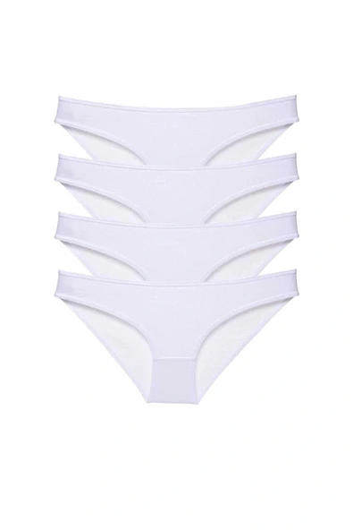 4 adet Süper Eko Set Likralı Kadın Slip Külot Beyaz ürün görseli 1
