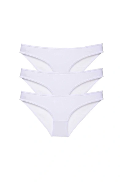3 adet Süper Eko Set Likralı Kadın Slip Külot Beyaz ürün görseli 1