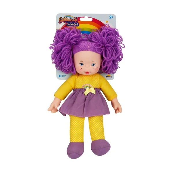 Gökkuşağı Bebekleri Dolgu Bebek 35cm 23457 Mor Saçlı ürün görseli 1