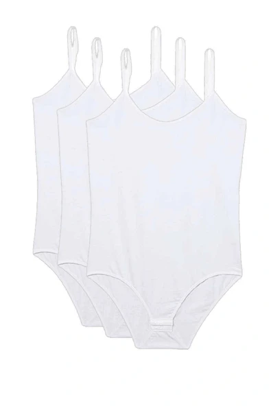 3 Adet İp Askılı Kadın Çıtçıtlı Body Beyaz ürün görseli 1