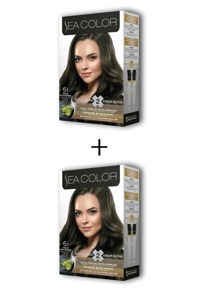 2X2 Tüp Krem Saç Boyası Seti Küllü Koyu Kumral No:6.1 ürün görseli 1
