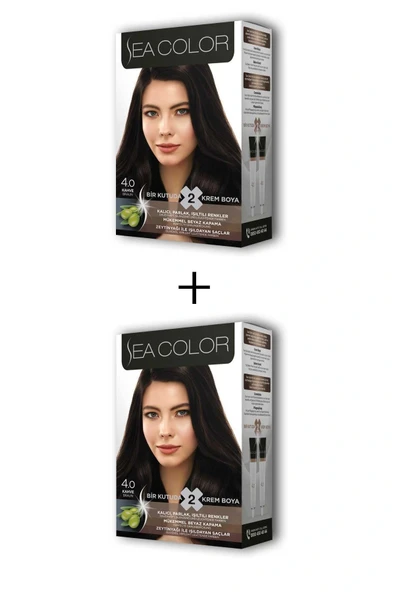 2X2 Tüp Krem Saç Boyası Seti Kahve No:4.0 ürün görseli 1