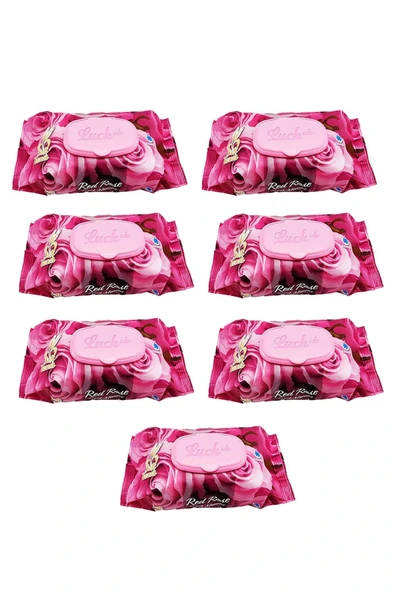 7 Paket Red Rose Islak Havlu Mendil 90 Adet Kapaklı Gül Kokulu ürün görseli 1