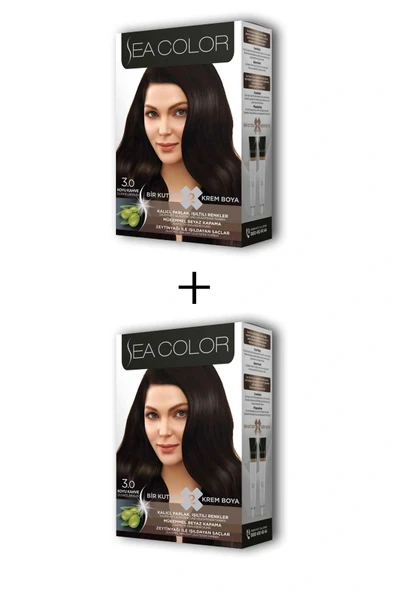 2X2 Tüp Krem Saç Boyası Seti Koyu Kahve No:3.0 ürün görseli 1