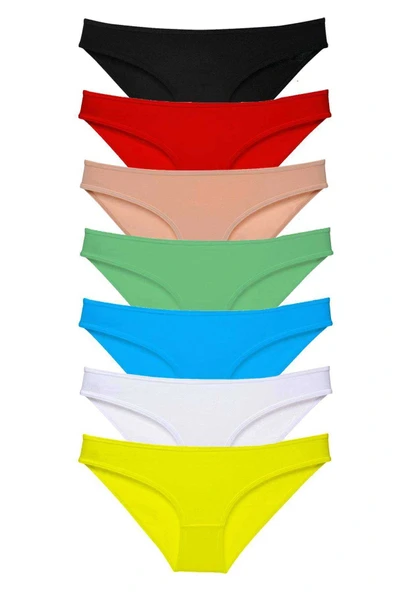 7 adet Süper Eko Set Likralı Kadın Slip Külot Çok Renkli ürün görseli 1