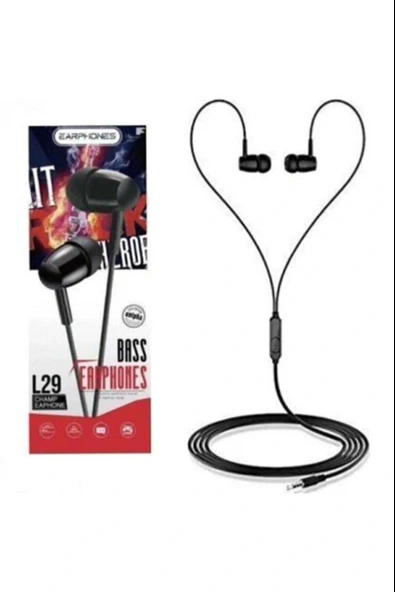 L29 Platoon Bass Earphones Kulaklık Siyah ürün görseli 1