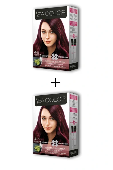 2X2 Tüp Krem Saç Boyası Seti Şarap Kızılı No:4.65 ürün görseli 1