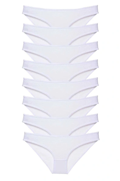 8 adet Süper Eko Set Likralı Kadın Slip Külot Beyaz ürün görseli 1