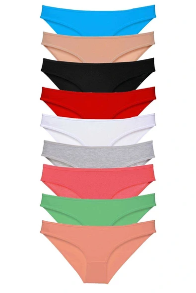 9 adet Süper Eko Set Likralı Kadın Slip Külot Tüm Renkler ürün görseli 1