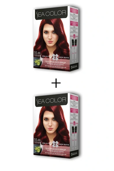 2X2 Tüp Krem Saç Boyası Seti Amazon Kızılı No:55.46 ürün görseli 1