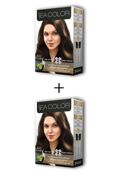 2X2 Tüp Krem Saç Boyası Seti Koyu Kumral No:6.0 ürün görseli 1