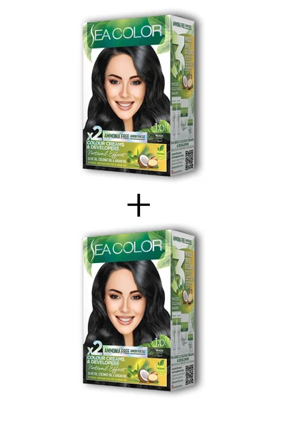 2X2 Tüp Krem Saç Boyası Seti Siyah No:1.0 ürün görseli 1