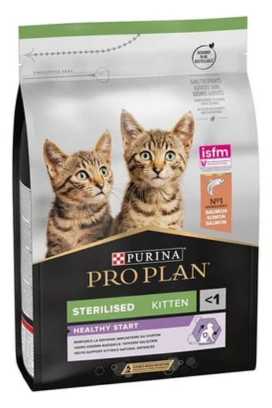 Pro Plan Sterilised Somonlu Kısırlaştırılmış Yavru Kedi Maması 3 Kg ürün görseli 1