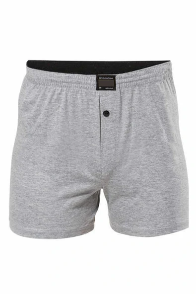 Düğmeli Pamuklu Erkek Penye Boxer Gri - 1146A ürün görseli 1