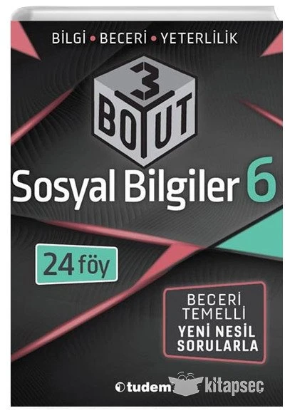 TUDEM 6. Sınıf Sosyal Bilgiler 3 Boyut Yeni Nesil Sorularla Soru Bankası. ürün görseli 1