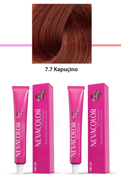 2 li Set Premium 7.7 Kapuçino - Kalıcı Krem Saç Boyası 2 X 50 g Tüp ürün görseli 1