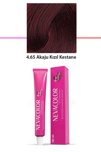 Premium 4.65 Akaju Kızıl Kestane - Kalıcı Krem Saç Boyası 50 g Tüp ürün görseli 1