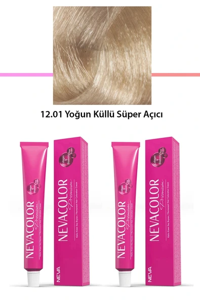 2 li Set Premium 12.01 Yoğun Küllü Süper Açıcı - Kalıcı Krem Saç Boyası 2 X 50 g Tüp ürün görseli 1