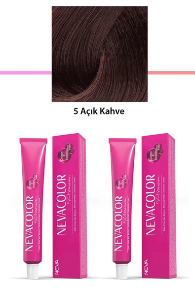 2 li Set Premium 5 Açık Kahve - Kalıcı Krem Saç Boyası 2 X 50 g Tüp ürün görseli 1