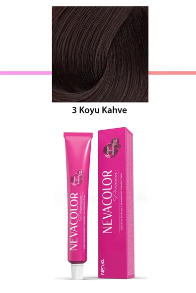 Premium 3 Koyu Kahve - Kalıcı Krem Saç Boyası 50 g Tüp ürün görseli 1