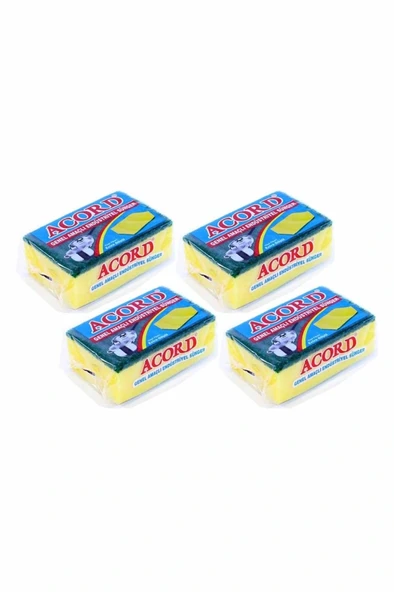 4 adet Jumbo Boy Endüstriyel Çok Amaçlı Bulaşık Süngeri  13x8x4 cm ürün görseli 1