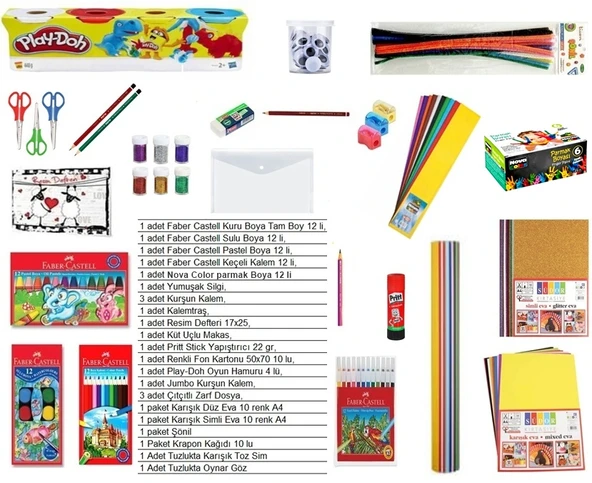 Anaokulu Kırtasiye Seti Anasınıfı, Okul Öncesi 25 li, Faber Castell Nova Color ürün görseli 1