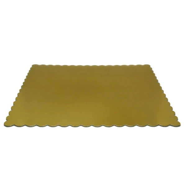 Omeyva Dikdörtgen Kalın Altın Pasta Kek Turta Altlığı Tabanı - 26x37 Cm. - 25 Adetlik Paket ürün görseli 1