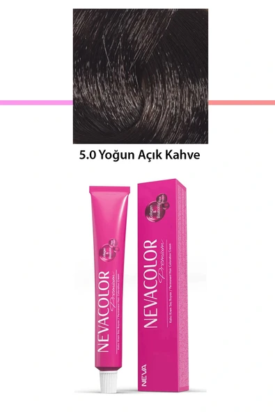 Premium 5.0 Yoğun Açık Kahve - Kalıcı Krem Saç Boyası 50 g Tüp ürün görseli 1