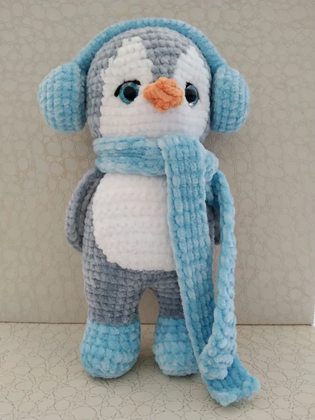 Kuzzey Penguen Amigurumi El Örgü - Mavi ürün görseli 1