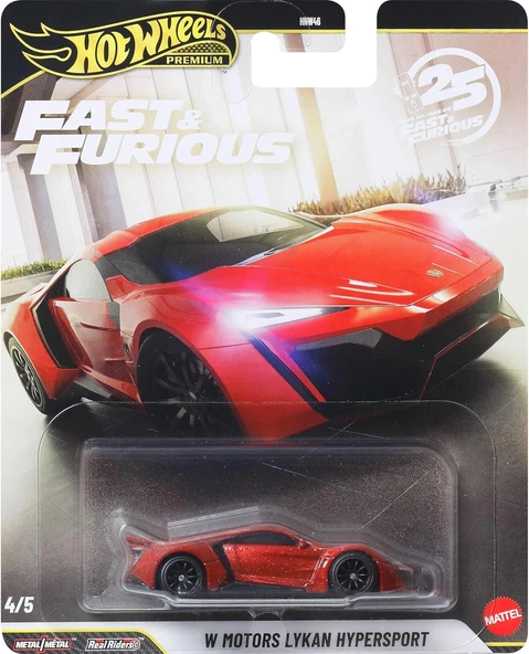 Hot Wheels Premium Series 25.yıl Özel Fast & Furious W Motors Lykan Hypersport HNW46 - JHW70-LA10 ürün görseli 1
