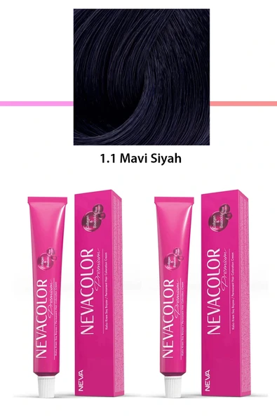 2 li Set Premium 1.1 Mavi Siyah - Kalıcı Krem Saç Boyası 2 X 50 g Tüp ürün görseli 1