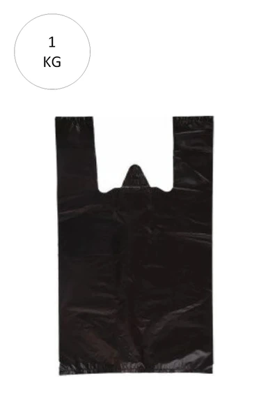 Siyah Atlet Poşet Büyük Boy 32x57 cm Takriben 72 Adet 1 Kg ürün görseli 1