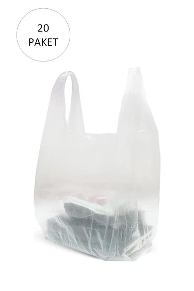 Şeffaf Atlet Poşet Küçük Boy 24x43 cm 20 Paket Takriben 6.000 Adet ürün görseli 1