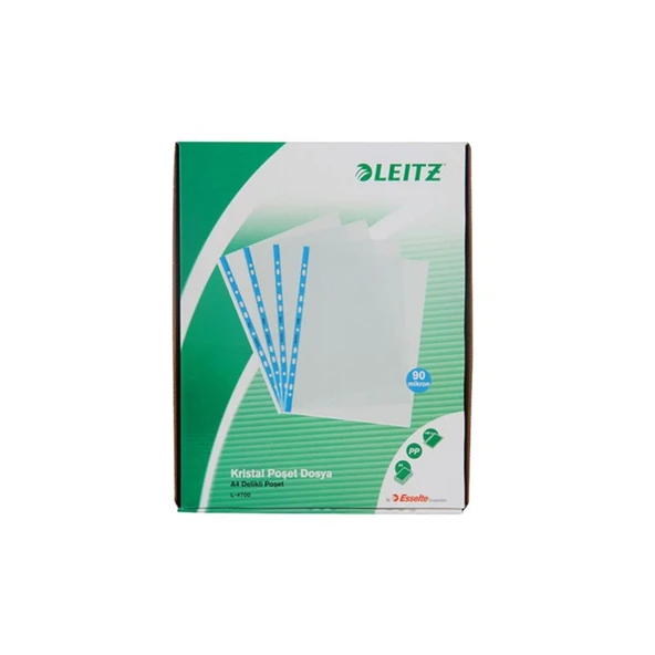 Leitz Poşet Dosya A4 Kristal Mavi Kenarlı 47001035 (100 Lü Paket) ürün görseli 1