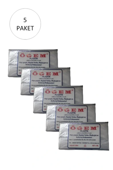 Bakkaliye Naylon Torba Beşlik 30x52 cm 1 kg 5 Paket (Takriben 525 Adet) ürün görseli 1