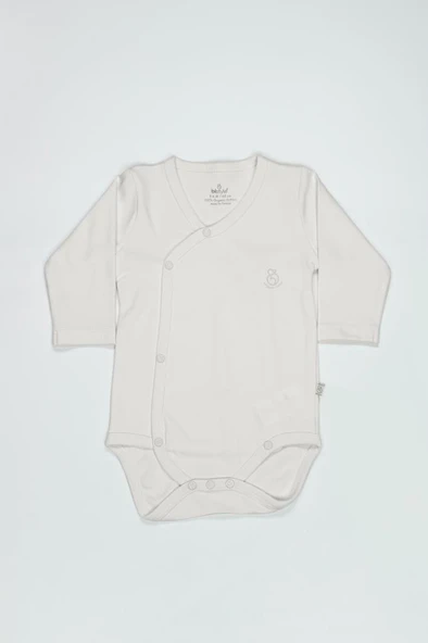 Organik Natural Basic Style Kruvaze Uzun Kol Body BS17102 Ekru ürün görseli 1